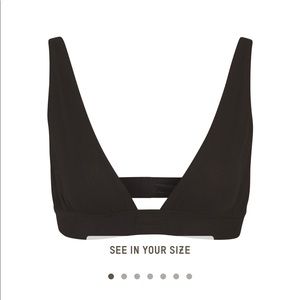 Skims Soft Lounge Plunge Bralette - XS - Onyx